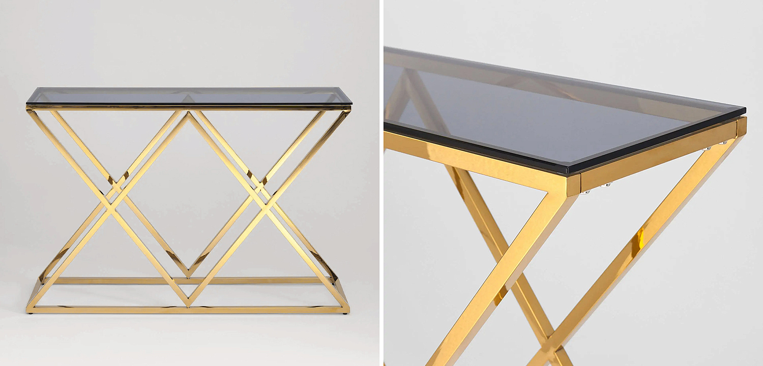 Консоль Geometry Rhombus Gold Консоль Geometry Rhombus Gold - Loft-Concept в Твери