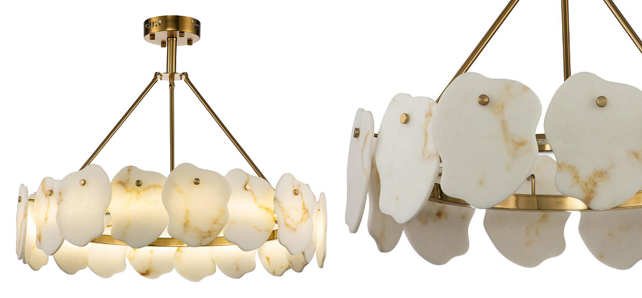 Люстра Мрамор Lucretia Marble Round Chandelier 80 см Люстра Мрамор Lucretia Marble Round Chandelier 80 см - Loft-Concept в Твери