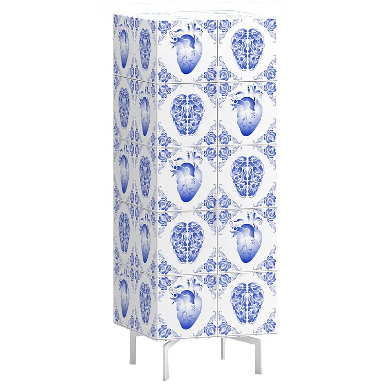 Тумба на ножках Tall Rblue Белый Синий Тумба на ножках Tall Rblue Белый Синий в Твери | Loft Concept