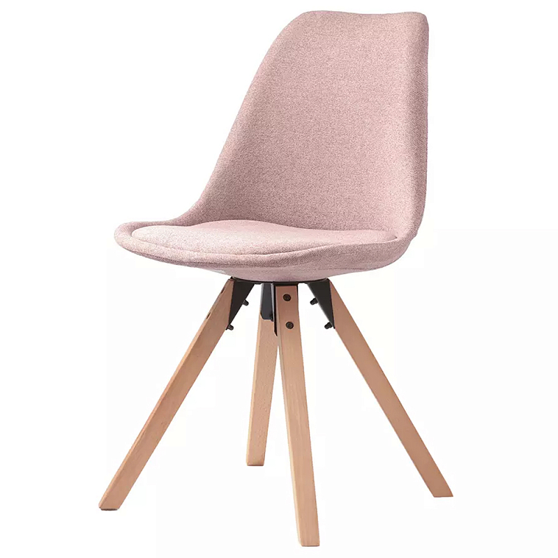 Стул мягкий с высокой спинкой на деревянных ножках Chair Dusty Pink Розовый Стул мягкий с высокой спинкой на деревянных ножках Chair Dusty Pink Розовый в Твери | Loft Concept