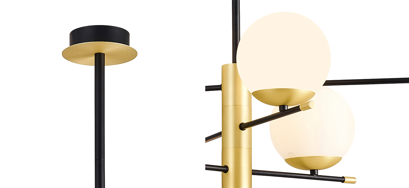 Люстра Черная с Золотом Spike Balls Hanging 6 Lamp Люстра Черная с Золотом Spike Balls Hanging 6 Lamp - Loft-Concept в Твери