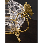 Конфетница из прозрачного рельефного стекла с ручками в виде стрекоз и фигуркой лебедя Eden Garden варинант исполнения - 4 | Loft Concept в Твери