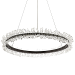 Кольцевая люстра с хрустальным декором Rowan Crystal Ring Horizontal Black Chandelier варинант исполнения - 1 | Loft Concept в Твери