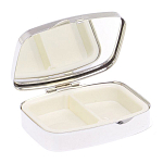 Таблетница карманная прямоугольная с 2-мя отделениями с зеркалом и накладкой из натурального камня Флюорит Silver Stone Pillboxes варинант исполнения - 3 | Loft Concept в Твери