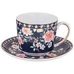 Чайный сервиз из фарфора синий на 6 персон 14 предметов Flower Porcelain Collection варинант исполнения - 2 | Loft Concept в Твери