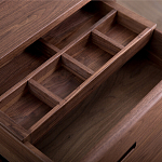 Прикроватный столик деревянный с 2-мя ящиками Moon Walnut Furniture варинант исполнения - 1 | Loft Concept в Твери