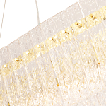 Люстра подвесная овальная с рельефными стеклянными панелями и золотым металлическим каркасом Textured Glass Chandelier варинант исполнения - 3 | Loft Concept в Твери