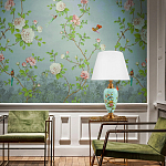 Настольная лампа голубая с изображением птиц Slip Away варинант исполнения - 5 | Loft Concept в Твери