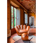 Дизайнерское кожаное кресло в форме руки Poltronova Joe Gold  Armchair варинант исполнения - 7 | Loft Concept в Твери