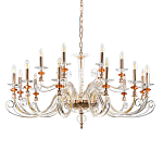 Люстра с 18-ю лампочками и изогнутыми прозрачными элементами из стекла Twisted Glass Candles Chandelier варинант исполнения - 1 | Loft Concept в Твери