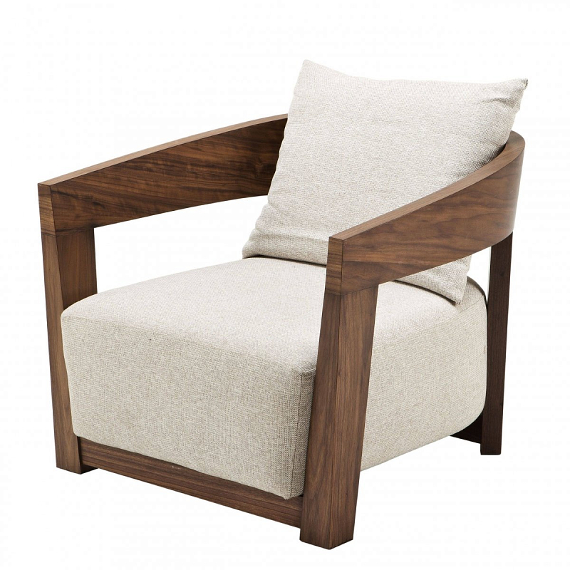 Кресло Eichholtz Chair Rubautelli Walnut Орех Молочный Кресло Eichholtz Chair Rubautelli Walnut Орех Молочный в Твери | Loft Concept