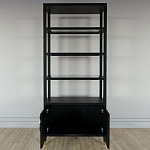 Стеллаж со стеклянными полками Elsa Dreams Black варинант исполнения - 3 | Loft Concept в Твери