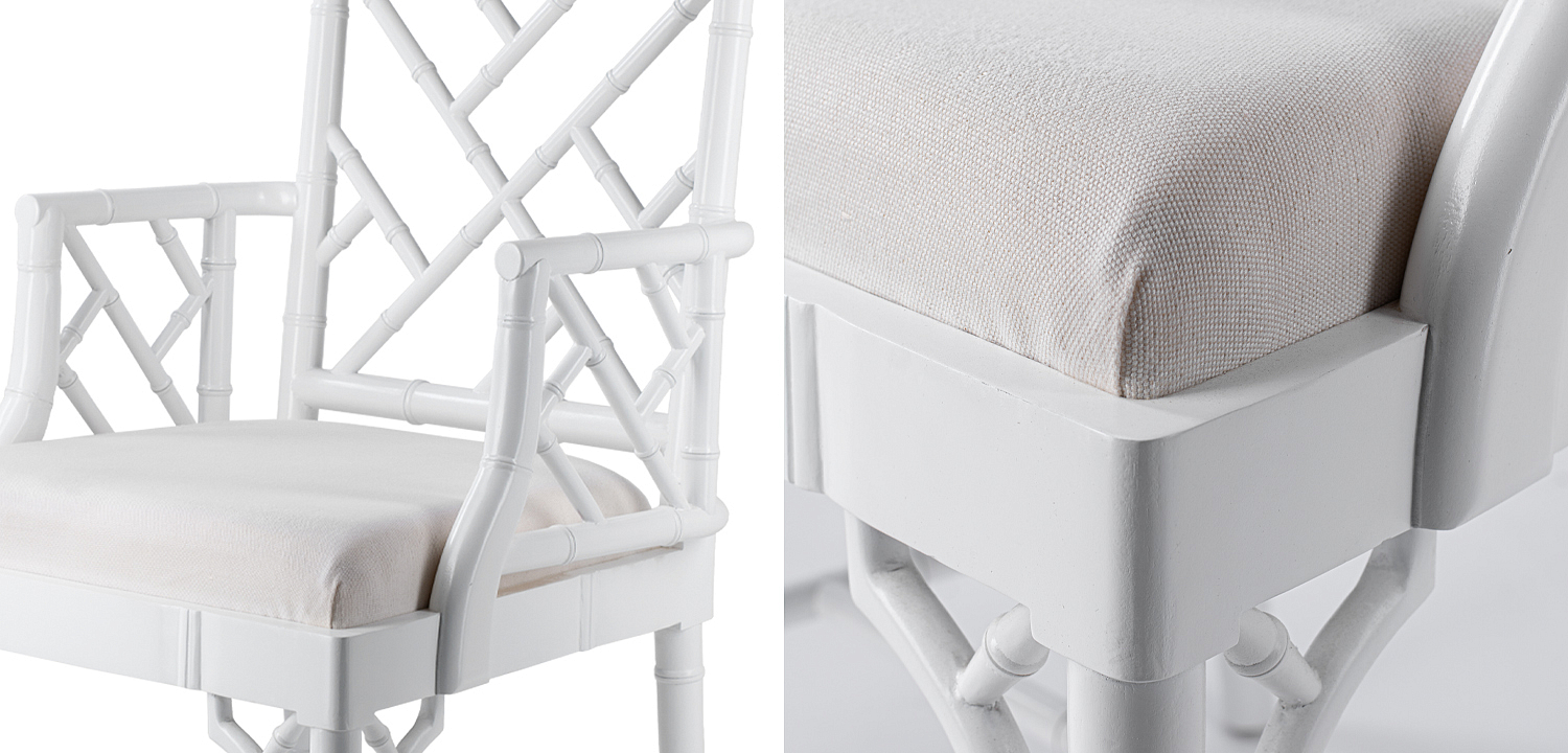 White Chippendale Arm Chair White Chippendale Arm Chair - Loft-Concept в Твери