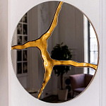 Зеркало кругле с декоративной золотой вставкой Golden Tree варинант исполнения - 4 | Loft Concept в Твери