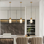 Подвесной светильник светодиодный с цилиндрическим плафоном Stone Helios варинант исполнения - 6 | Loft Concept в Твери