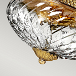 Потолочный светильник цвета латунь с прозрачным рифленым плафоном в форме чаши Hinkley варинант исполнения - 3 | Loft Concept в Твери