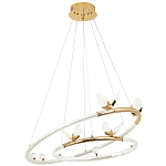 Кольцевая люстра с декором в виде бабочек Glass Butterflies Two Rings Chandelier варинант исполнения - 2 | Loft Concept в Твери