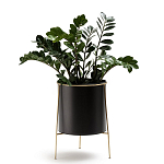 Кашпо из металла и латуни Elegance Elevated Planters черное варинант исполнения - 3 | Loft Concept в Твери