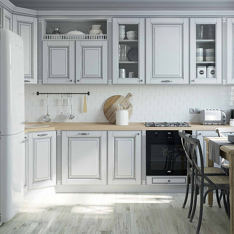 Угловая кухня в стиле Прованс из массива дерева Colombe Provence Kitchen Set Белый Ясень Угловая кухня в стиле Прованс из массива дерева Colombe Provence Kitchen Set Белый Ясень в Твери | Loft Concept