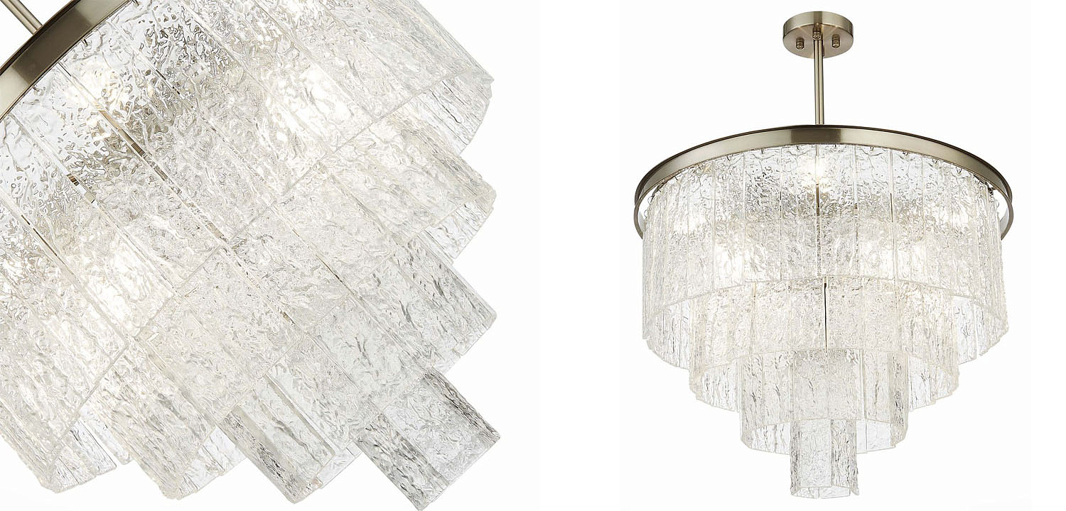 Люстра Renea Textured Glass Chandelier Nickel D60 Люстра Renea Textured Glass Chandelier Nickel D60 - Loft-Concept в Твери