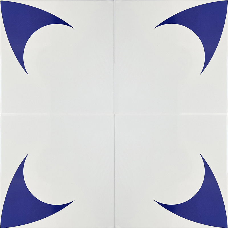 Дизайнерская плитка с узором Комета 2 Белый Синий в Твери | Loft Concept 