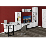 Стеллаж книжный белый с 3-мя открытыми полками и дверкой Strict Lines варинант исполнения - 6 | Loft Concept в Твери