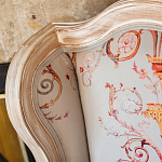 Кресло из массива бука серое с растительным орнаментом Raffael Floral Grey Armchair варинант исполнения - 6 | Loft Concept в Твери