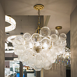 Люстра подвесная с рифлёными стеклянными шарами в форме воздушного облака Berries Chandelier варинант исполнения - 4 | Loft Concept в Твери