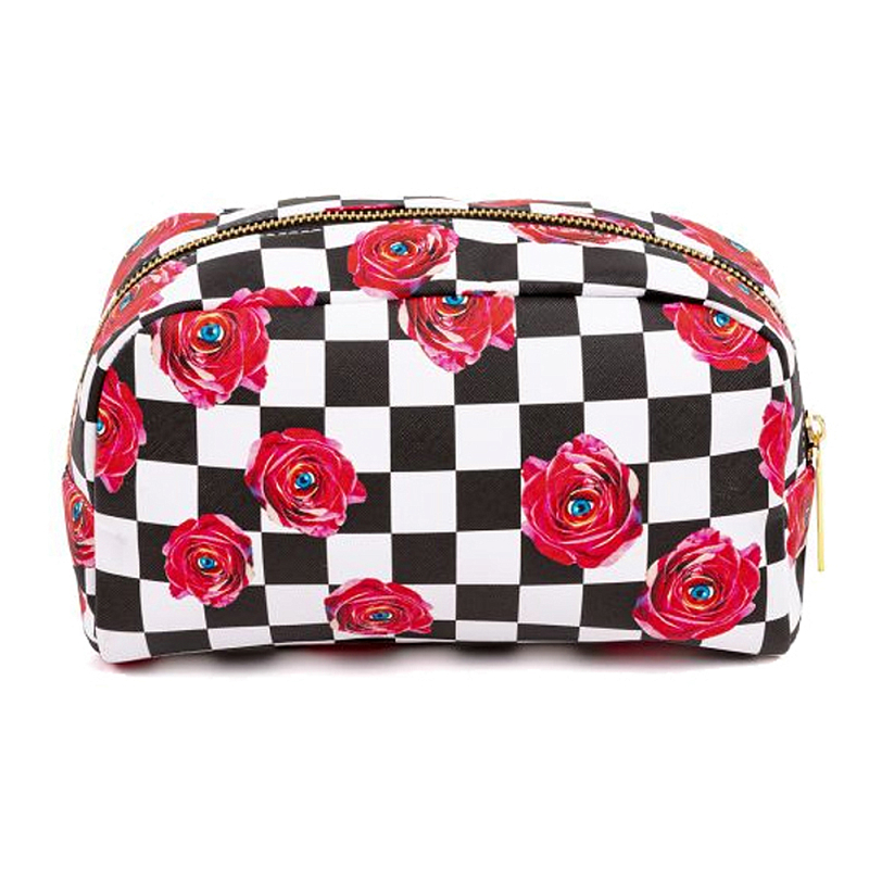 Косметичка Seletti Roses on Check Черный Красный Белый Косметичка Seletti Roses on Check Черный Красный Белый в Твери | Loft Concept