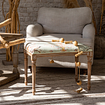 Банкетка из массива бука светло-зеленая с растительным орнаментом Raffael Angel Floral Banquette варинант исполнения - 6 | Loft Concept в Твери