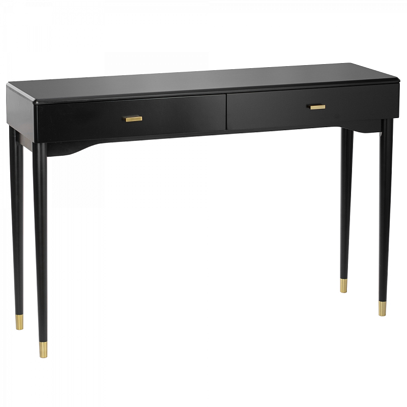 Консоль Console Two Drawers Черный Глянцевое золото Консоль Console Two Drawers Черный Глянцевое золото в Твери | Loft Concept