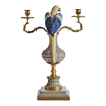 Подсвечникв образе попугая из фарфора с бронзовыми элементами Eden Garden варинант исполнения - 3 | Loft Concept в Твери