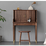 Туалетный стол деревянный с ящиком и зеркалом Moon Walnut Furniture варинант исполнения - 3 | Loft Concept в Твери