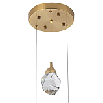 Подвесной светильник с 3-мя хрустальными плафонами Esme Crystal Brass Trio Hanging lamp варинант исполнения - 2 | Loft Concept в Твери