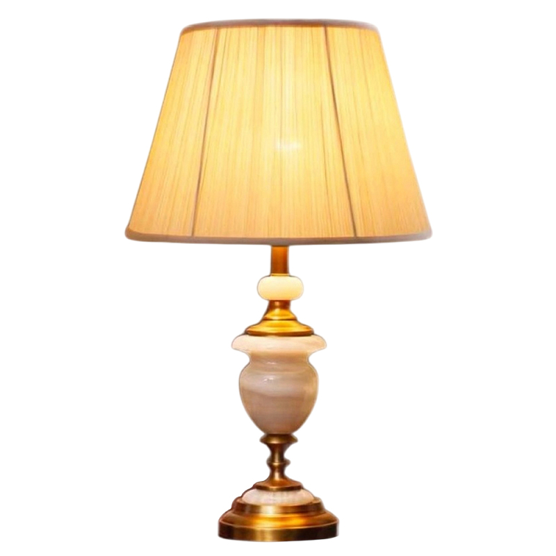 Настольная лампа керамическая с тканевым абажуром Millennium Бронза Белый в Твери | Loft Concept 