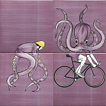 Плитка с узором Осьминог велосипедист варинант исполнения - 2 | Loft Concept в Твери