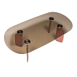 Обеденный стол со стеклянной столешницей и розовыми ножками с тканевой обивкой Wrigley варинант исполнения - 1 | Loft Concept в Твери