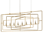 Люстра золотая из пересекающихся прямоугольных элементов Thin Intersecting Rectangles варинант исполнения - 2 | Loft Concept в Твери