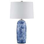 Настольная лампа керамическая с бело-синими мазками Painterly Strokes варинант исполнения - 3 | Loft Concept в Твери