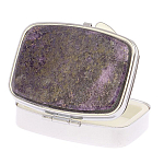 Таблетница карманная прямоугольная с 2-мя отделениями с зеркалом и накладкой из натурального камня Флюорит Silver Stone Pillboxes варинант исполнения - 2 | Loft Concept в Твери