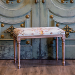 Банкетка из массива бука светло-зеленая с растительным орнаментом Raffael Angel Floral Banquette варинант исполнения - 5 | Loft Concept в Твери