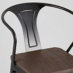 Черный глянцевый стул с сиденьем из натурального дерева TOLIX варинант исполнения - 6 | Loft Concept в Твери