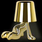 Настольная лампа фигурная цвета золото с гладким абажуром Высота 17 см Sophia варинант исполнения - 3 | Loft Concept в Твери