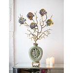 Ваза зеленая с бронзовыми ветвями и фарфоровыми рыбками Eden Garden варинант исполнения - 4 | Loft Concept в Твери