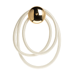 Бра с круглым золотистым основанием и белыми изогнутыми световыми линиями Luke Lampco Tracer Lamp варинант исполнения - 1 | Loft Concept в Твери