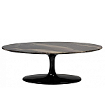 Стол журнальный овальный с столешницей из искусственного мрамора Alonso Gloss варинант исполнения - 1 | Loft Concept в Твери