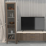 Витрина левая 1-дверная с ящиком и 5-ю белыми полками Harper Line варинант исполнения - 1 | Loft Concept в Твери