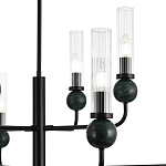 Люстра с 8-ю плафонами в форме стеклянных трубок и мраморных декоративных элементов Montreal варинант исполнения - 5 | Loft Concept в Твери