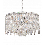 Люстра круглая с хрустальными подвесками на серебряном каркасе Roul Crystal Light варинант исполнения - 5 | Loft Concept в Твери