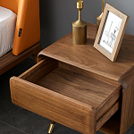 Прикроватная деревянная тумба с ящиком и нишей для хранения Moon Walnut Furniture варинант исполнения - 2 | Loft Concept в Твери